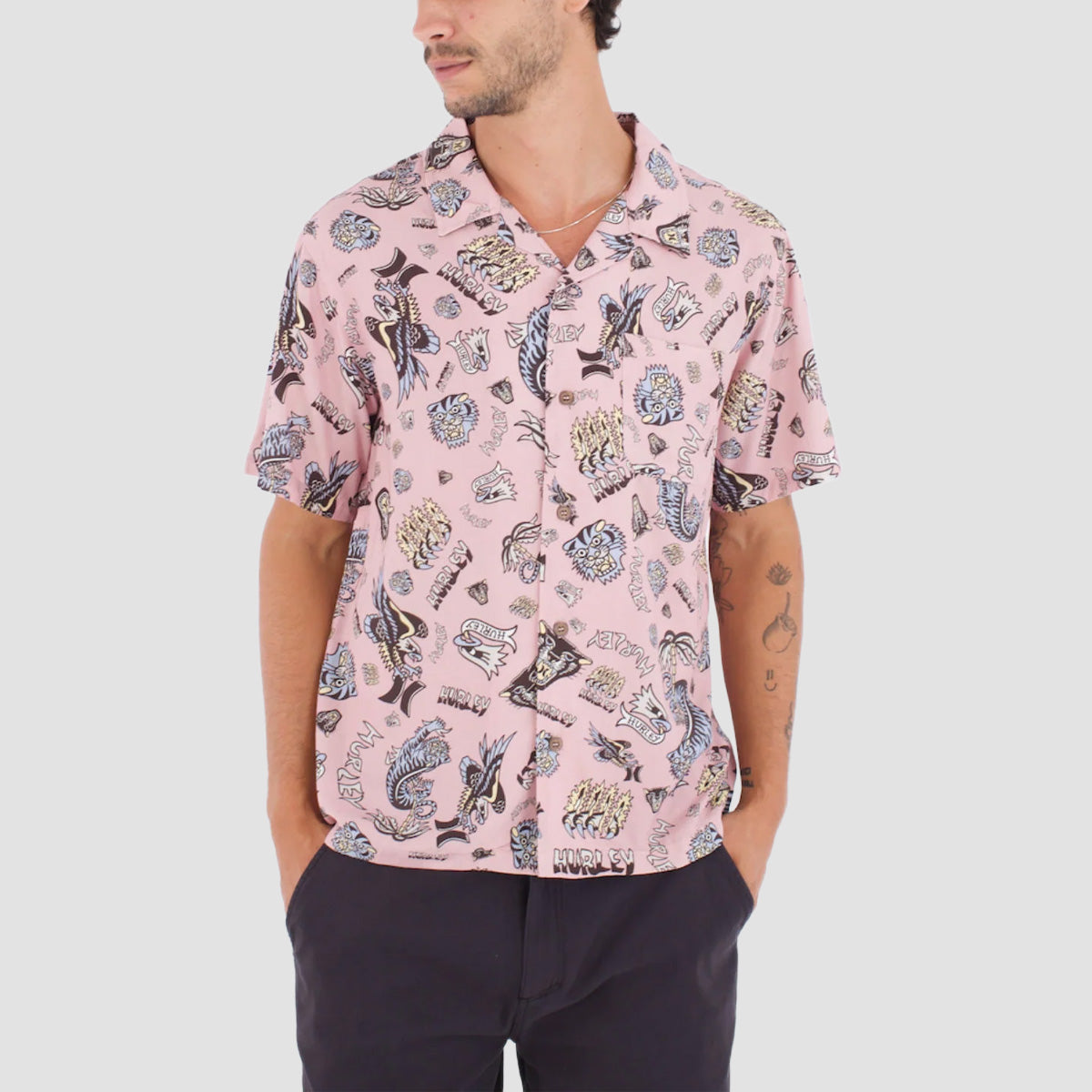 Hurley Etam Short Sleeve Shirt Beach Clay
