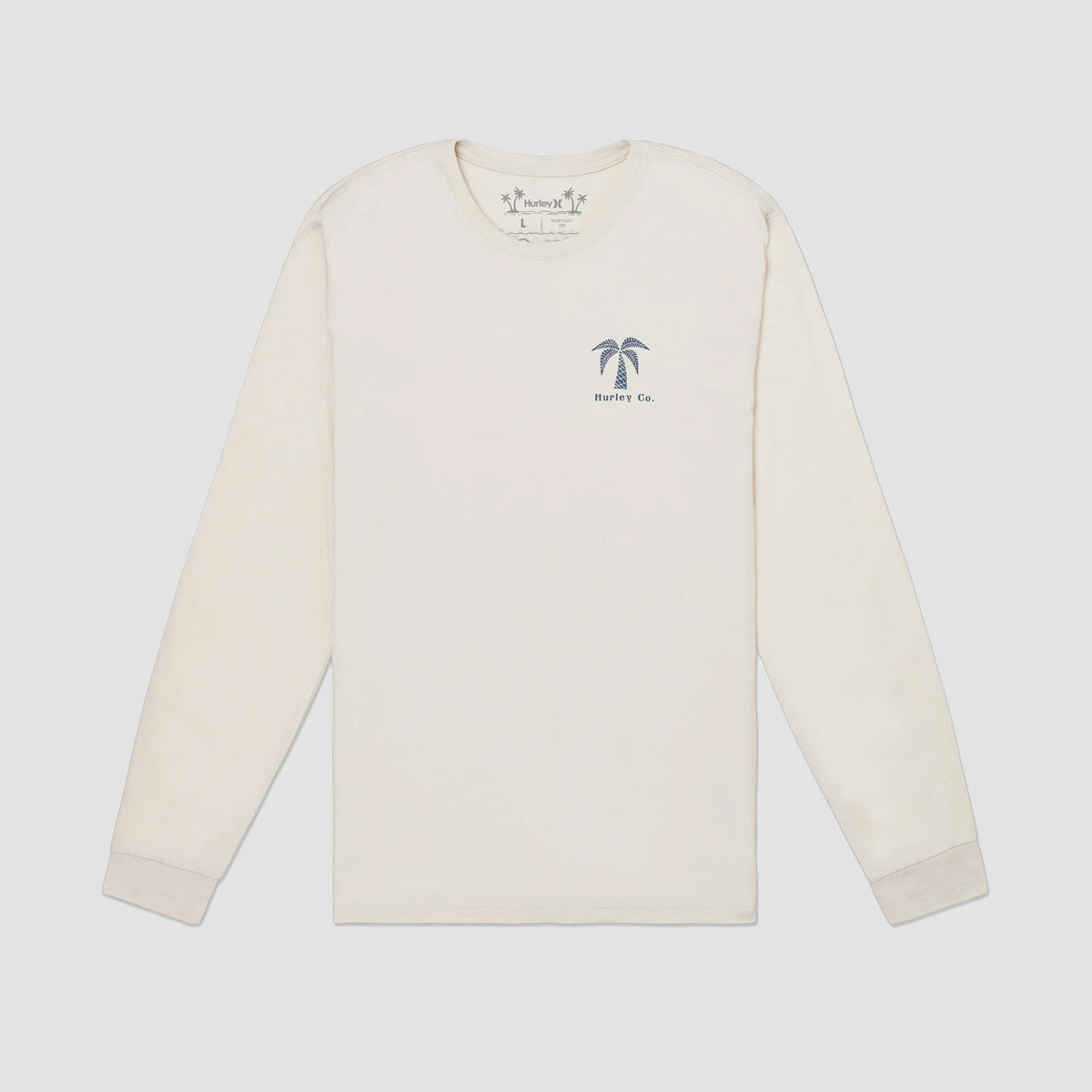 Hurley Everyday Checker Palm Longsleeve T-Shirt Bone