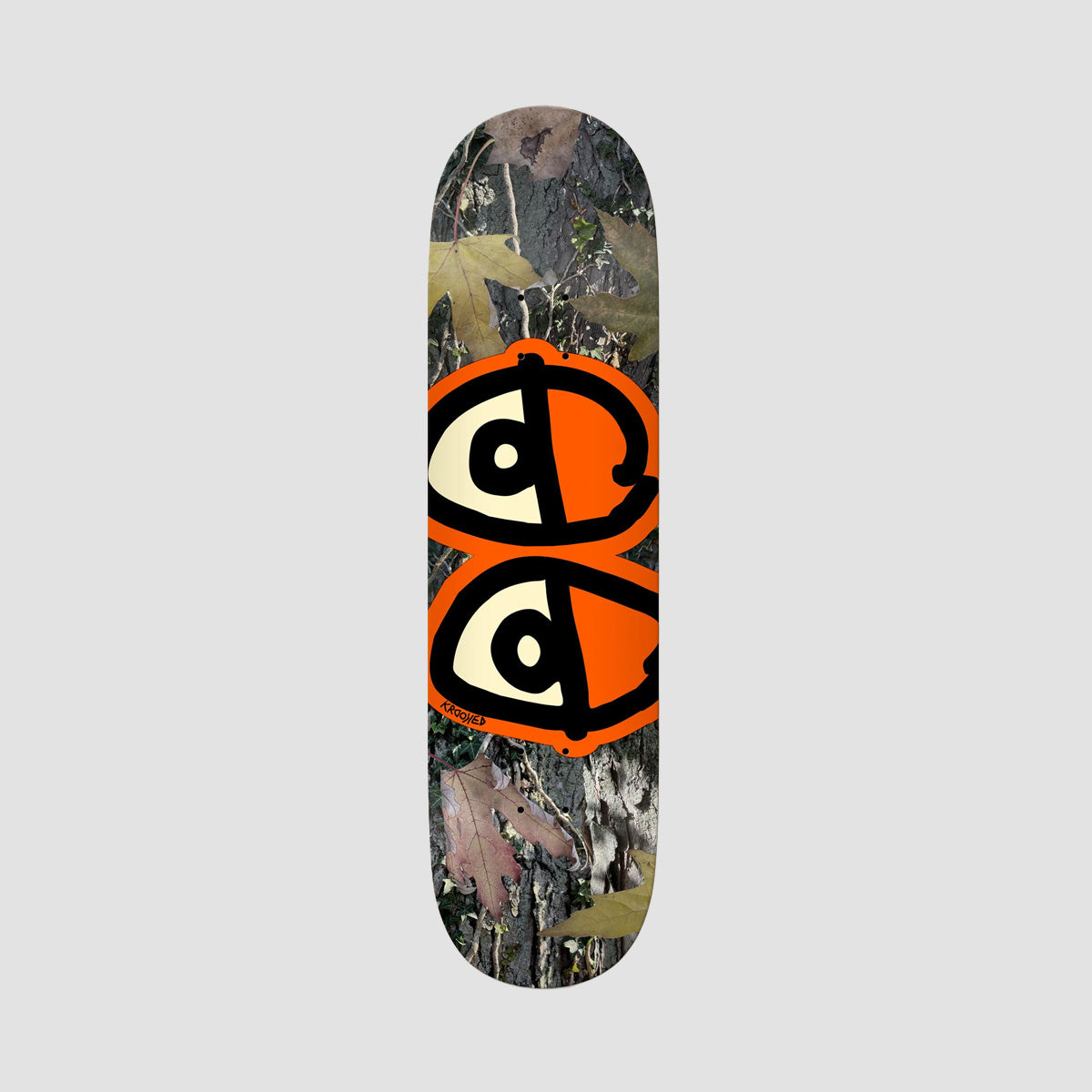 Krooked Team Eyes Camo Skateboard Deck Hi-Vis Orange - 8.25"