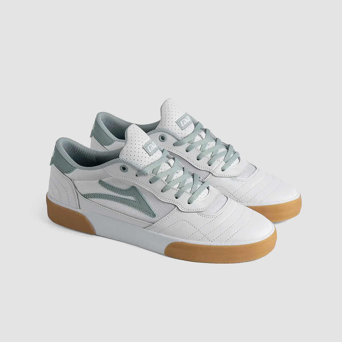 Lakai Cambridge Elite Shoes - White Leather Grey Mist