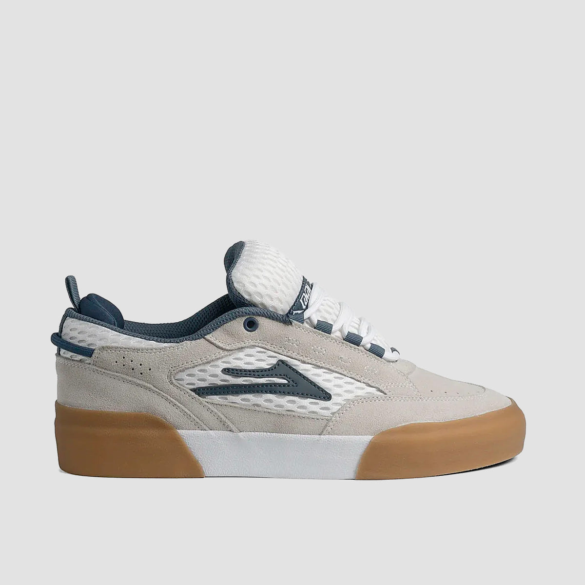 Lakai Payload Shoes - White Suede Blue Gum