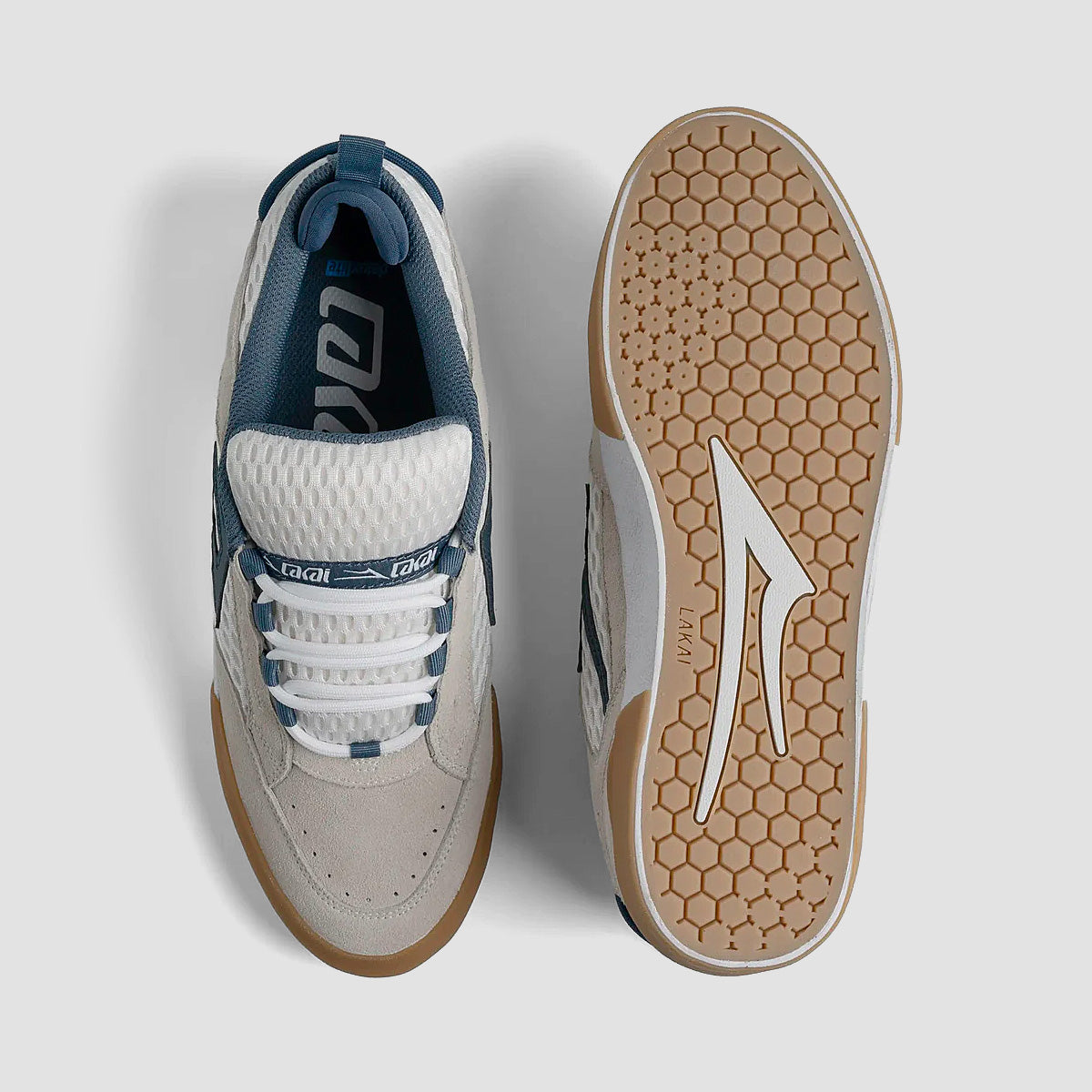 Lakai Payload Shoes - White Suede Blue Gum
