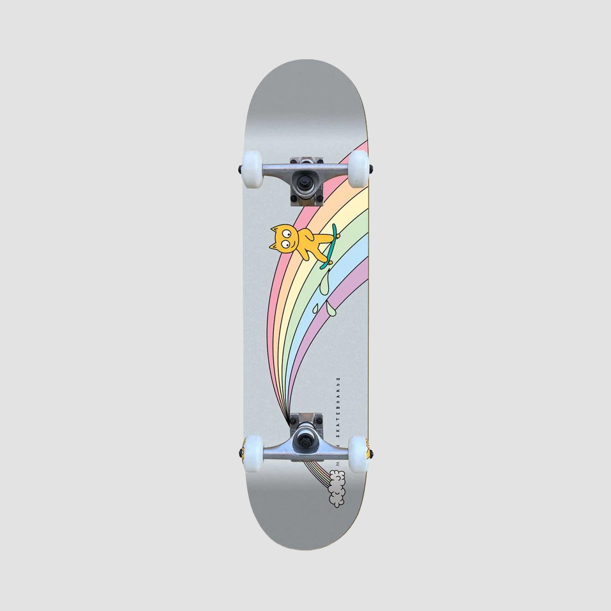 Meow Over the Rainbow Skateboard Silver - 7.75"