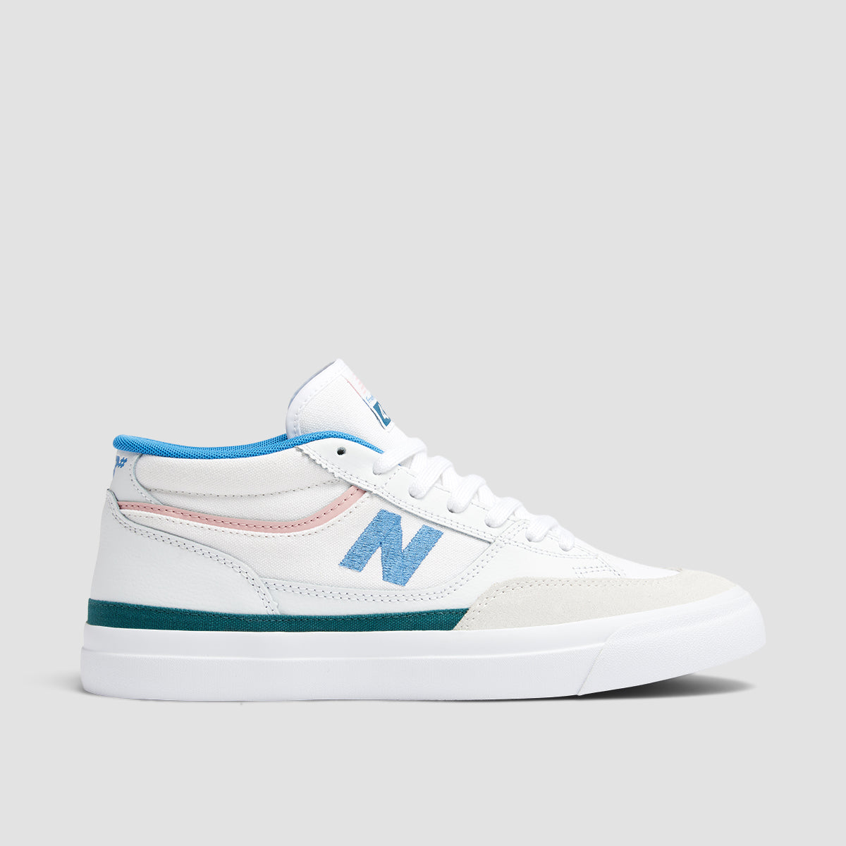 New Balance Numeric Franky Villani 417 Mid Top Shoes - White/Blue Laguna