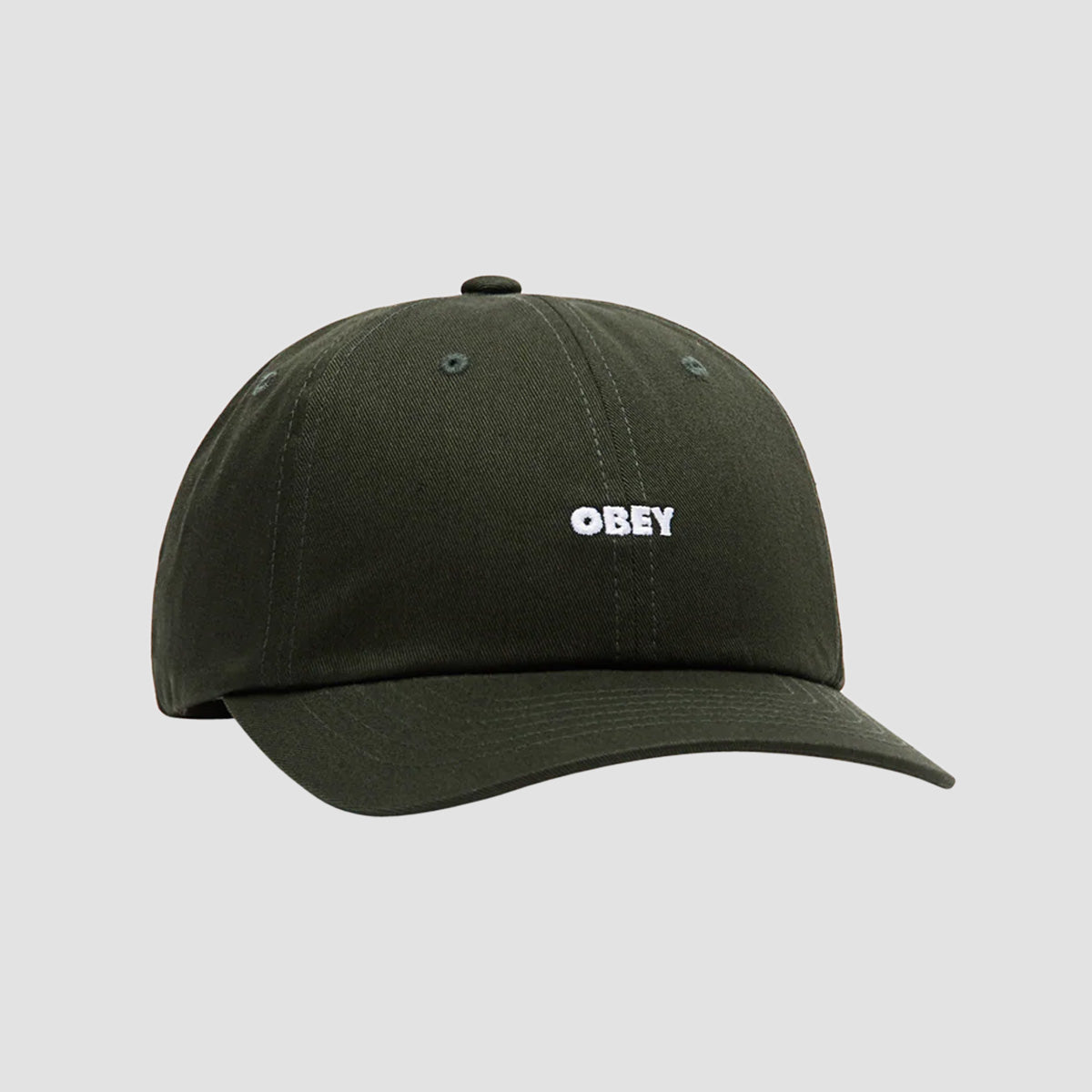 OBEY Bold Curve 6 Panel Straback Cap Deep Forest