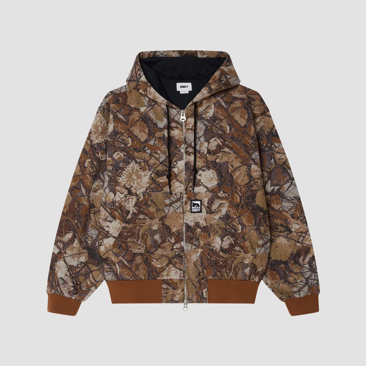OBEY Glen Zip Up Jacket Fence Camo Multi