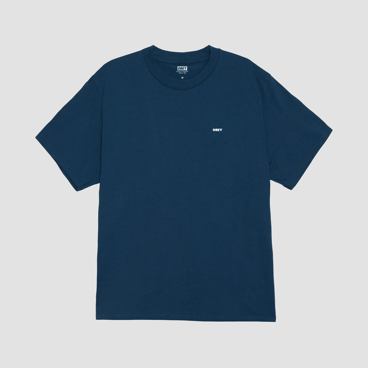 OBEY Icon Stencil Flame T-Shirt Harbor Blue