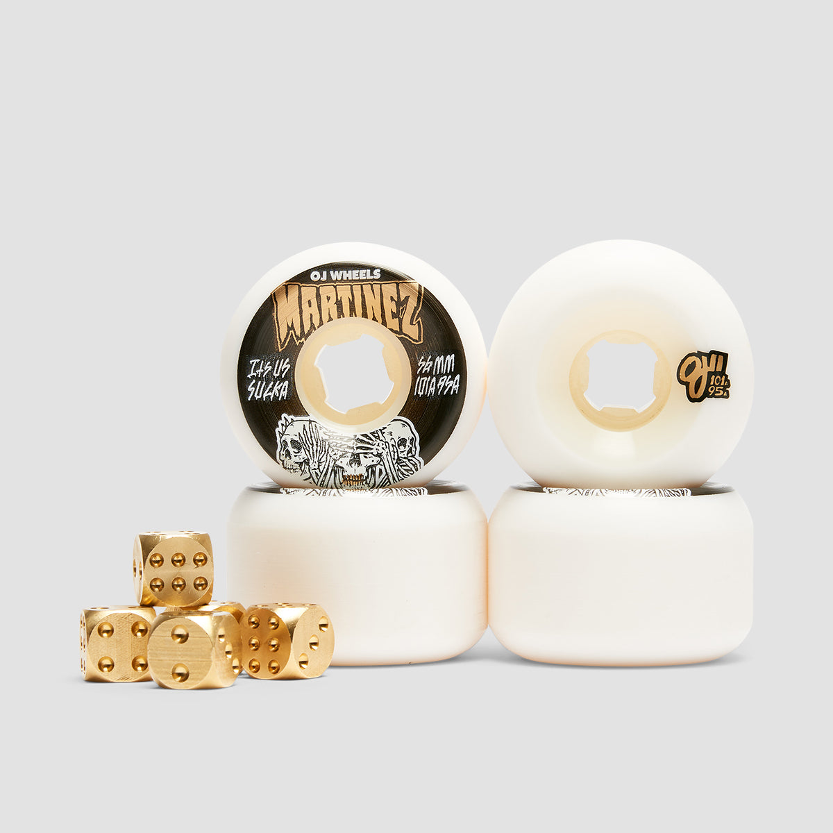 OJ Milton Martinez Hear No Evil Double Duro 101a/95a Skateboard Wheels White 56mm