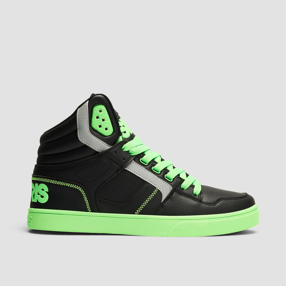 Osiris Clone High Top Shoes Black Black Green