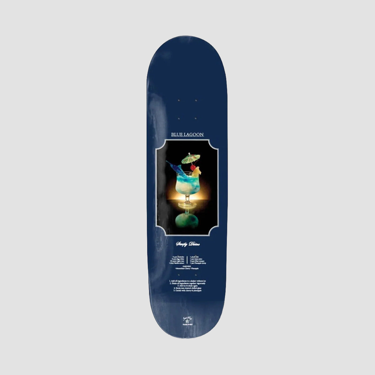 PASS-PORT Cocktail Pro Series Josh Blue Lagoon Skateboard Deck - 8.25"