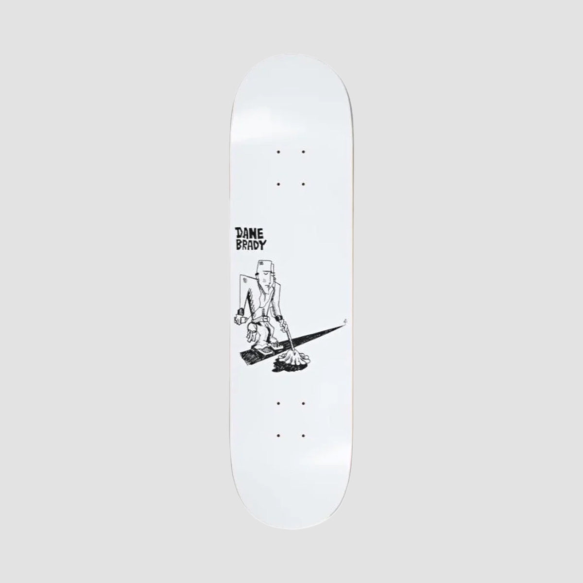 Polar Dane Brady Mopping Skateboard Deck White - 8.25"
