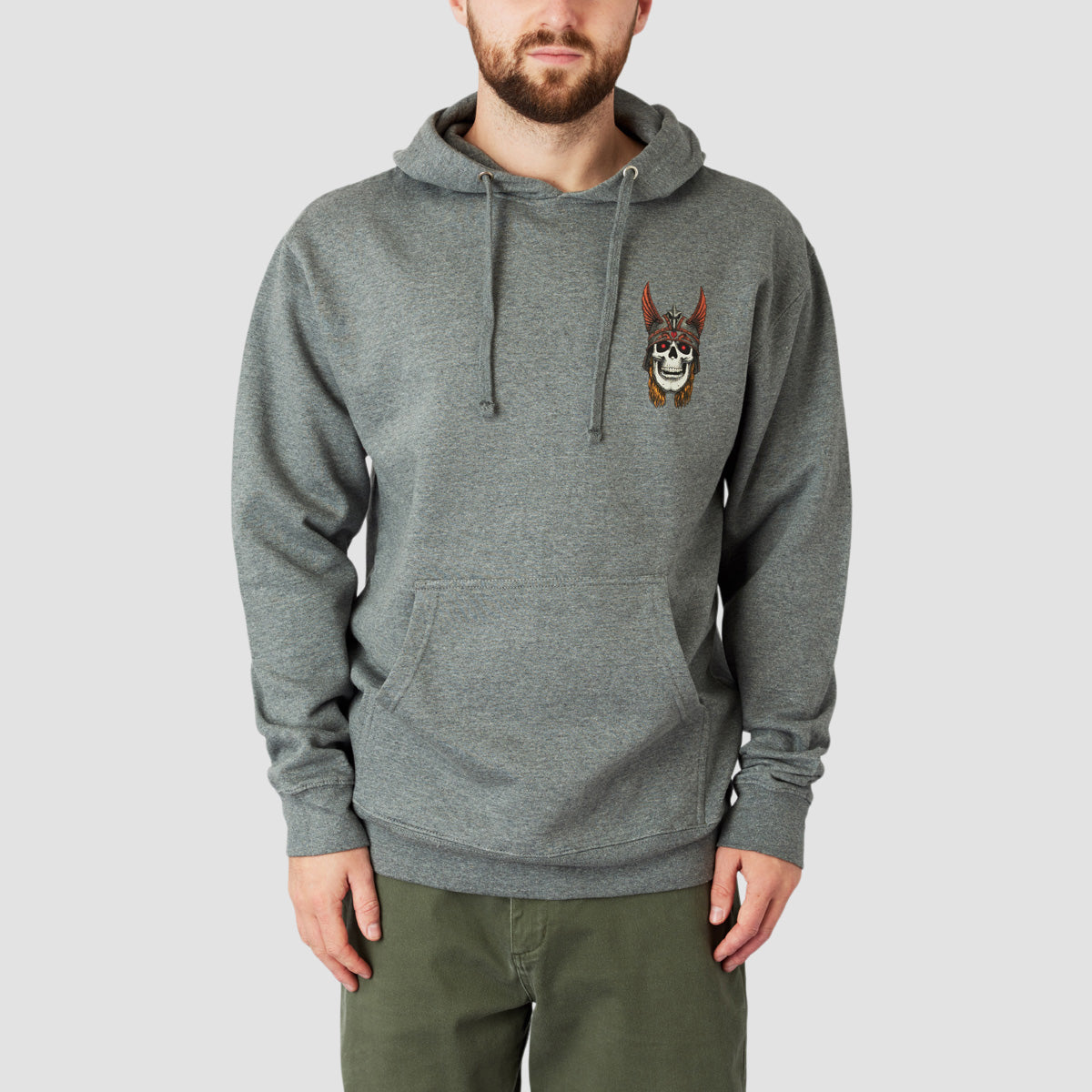 Powell Peralta Andy Anderson Skull Pullover Hoodie Gunmetal Heather