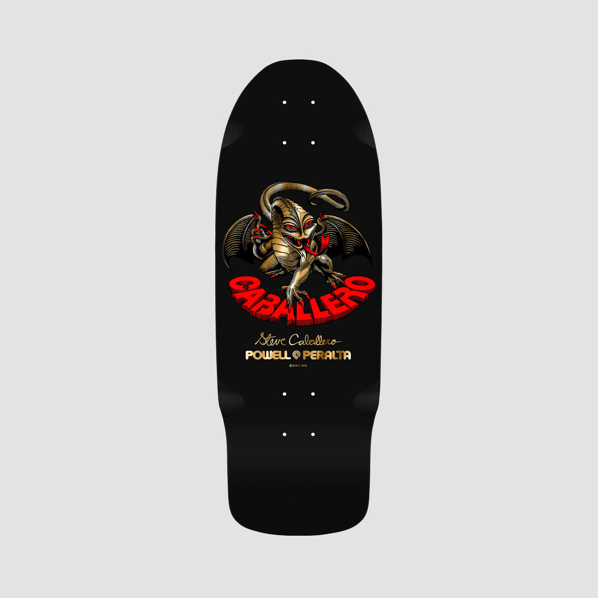 Powell Peralta Bones Brigade Series 16 Steve Caballero Skateboard Deck Black - 10.09"