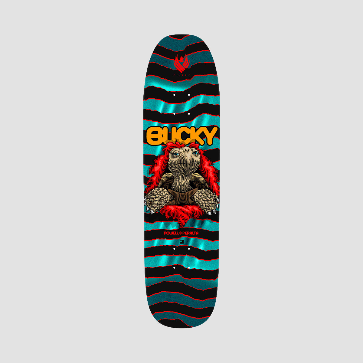 Powell Peralta Bucky Lasek Tortoise Flight 297 Skateboard Deck Turquoise Foil - 8.62"*