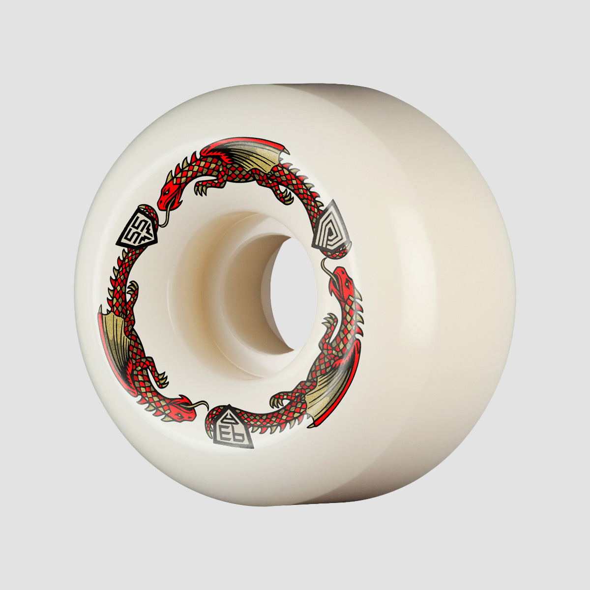 Powell Peralta Dragon Formula 93A V6 Skateboard Wheels Off White/Red 55x35mm