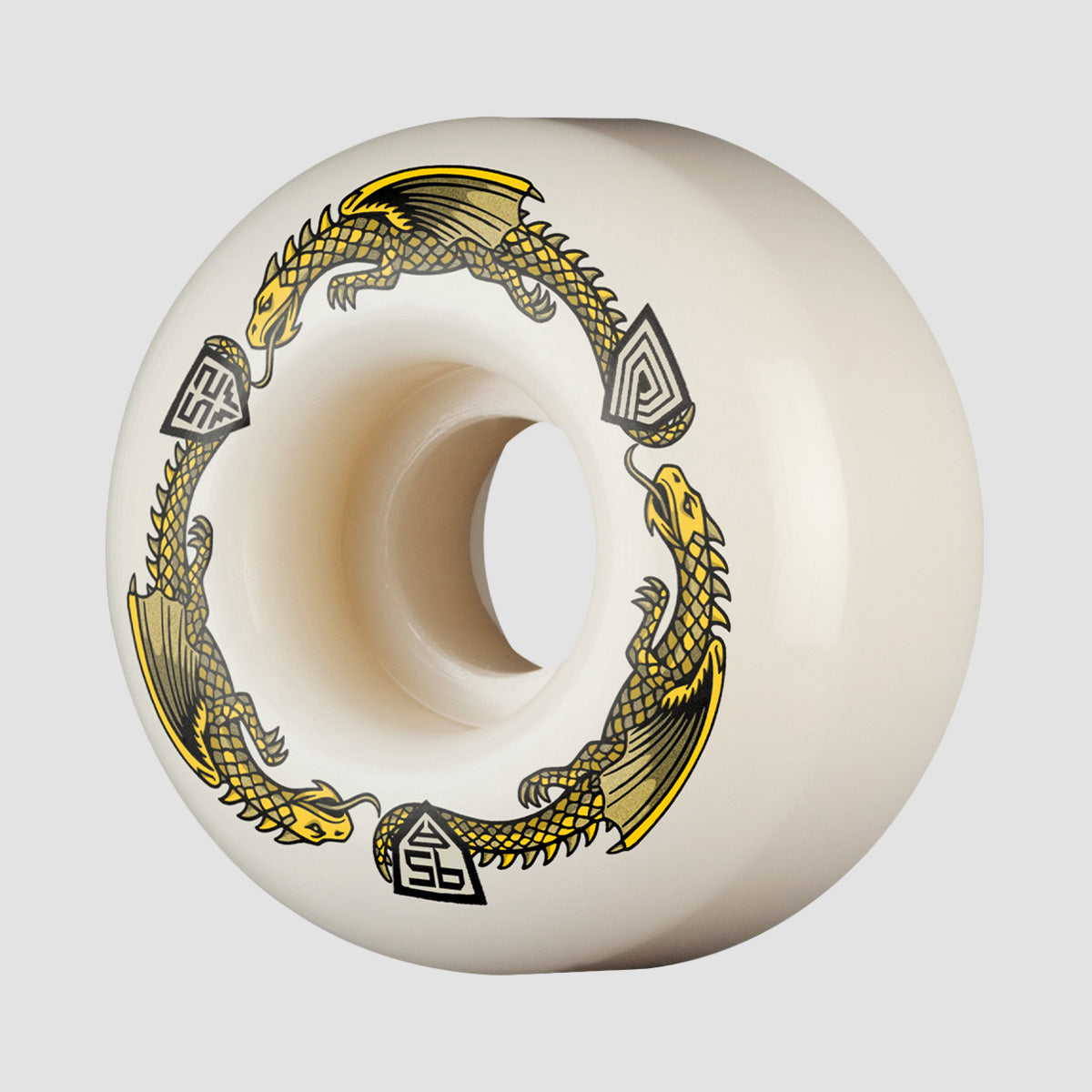 Powell Peralta Dragon Formula 95A V1 Skateboard Wheels Off White/Yellow 52x31mm