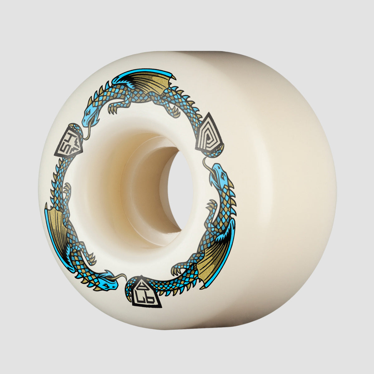 Powell Peralta Dragon Formula 97A V4 Skateboard Wheels Off White/Blue 54x34mm