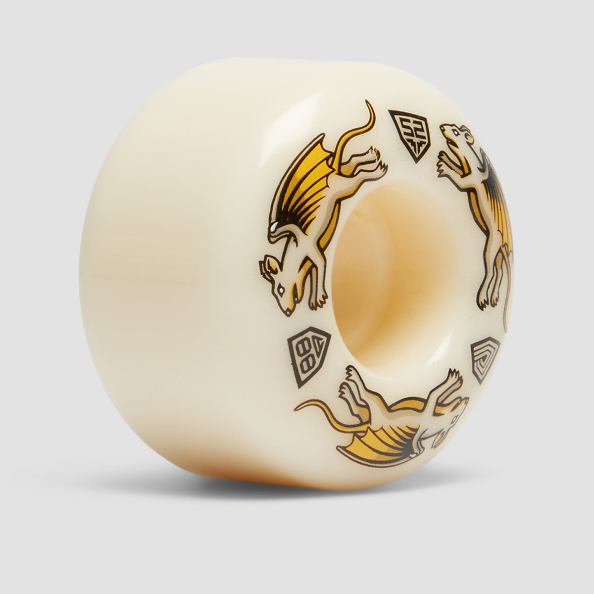 Powell Peralta Dragon Formula Nano Rats 88A V4 Skateboard Wheels White 52x34mm