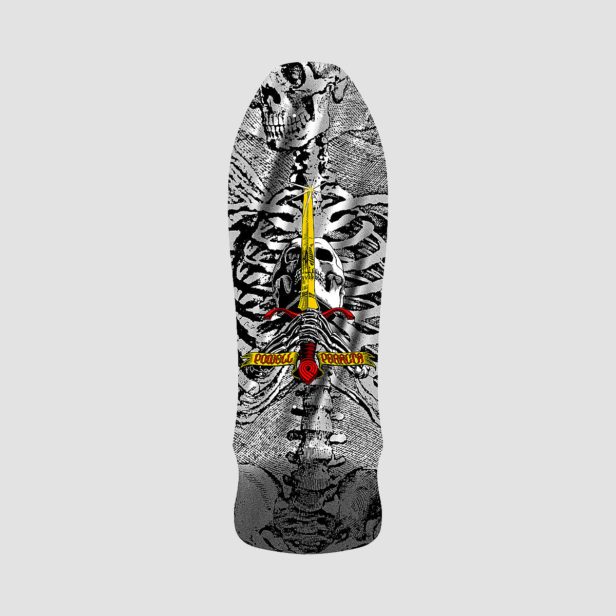 Powell Peralta Geegah Skull & Sword Reissue 179 Skateboard Deck Silver Foil - 9.75"