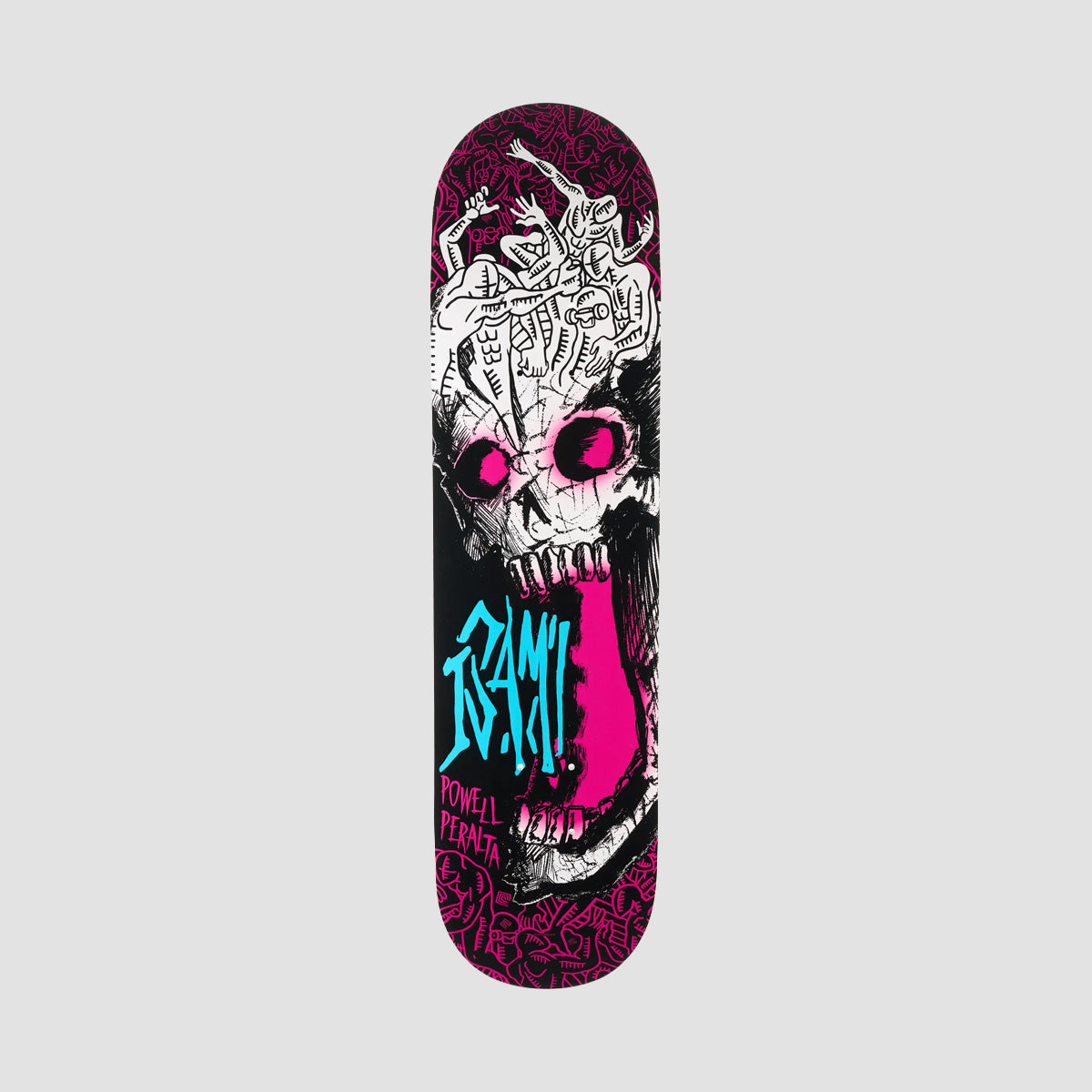 Powell Peralta Isamu Yamamoto Skull 2 Skateboard Deck Pink Colorway - 7.25"