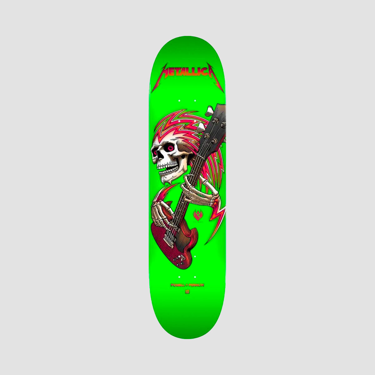 Powell Peralta Metallica Collab 246 Flight Skateboard Deck Lime Green - 9"