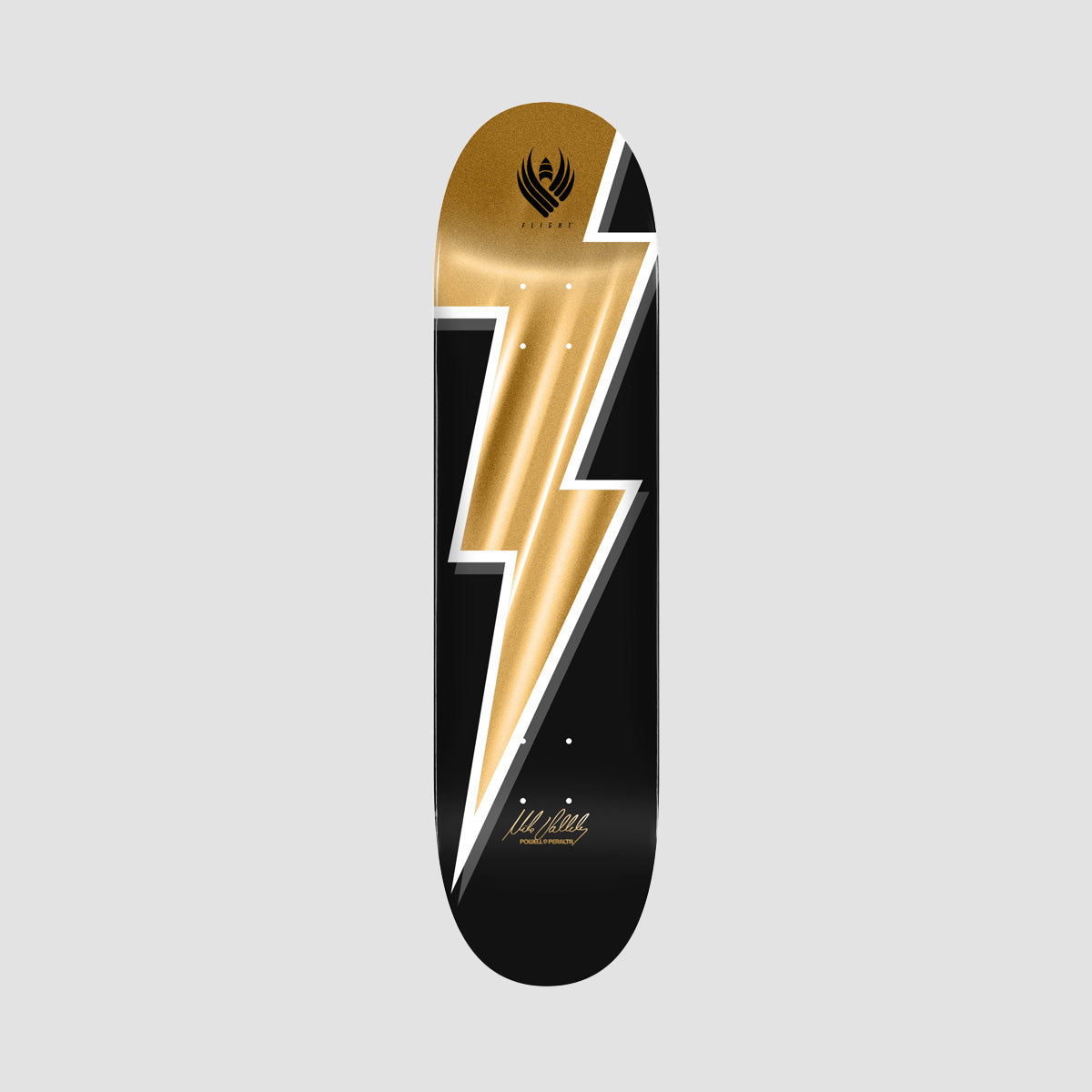 Powell Peralta Mike Vallely Lightning Bolt 308 Flight Skateboard Deck Gold Foil - 8.75"