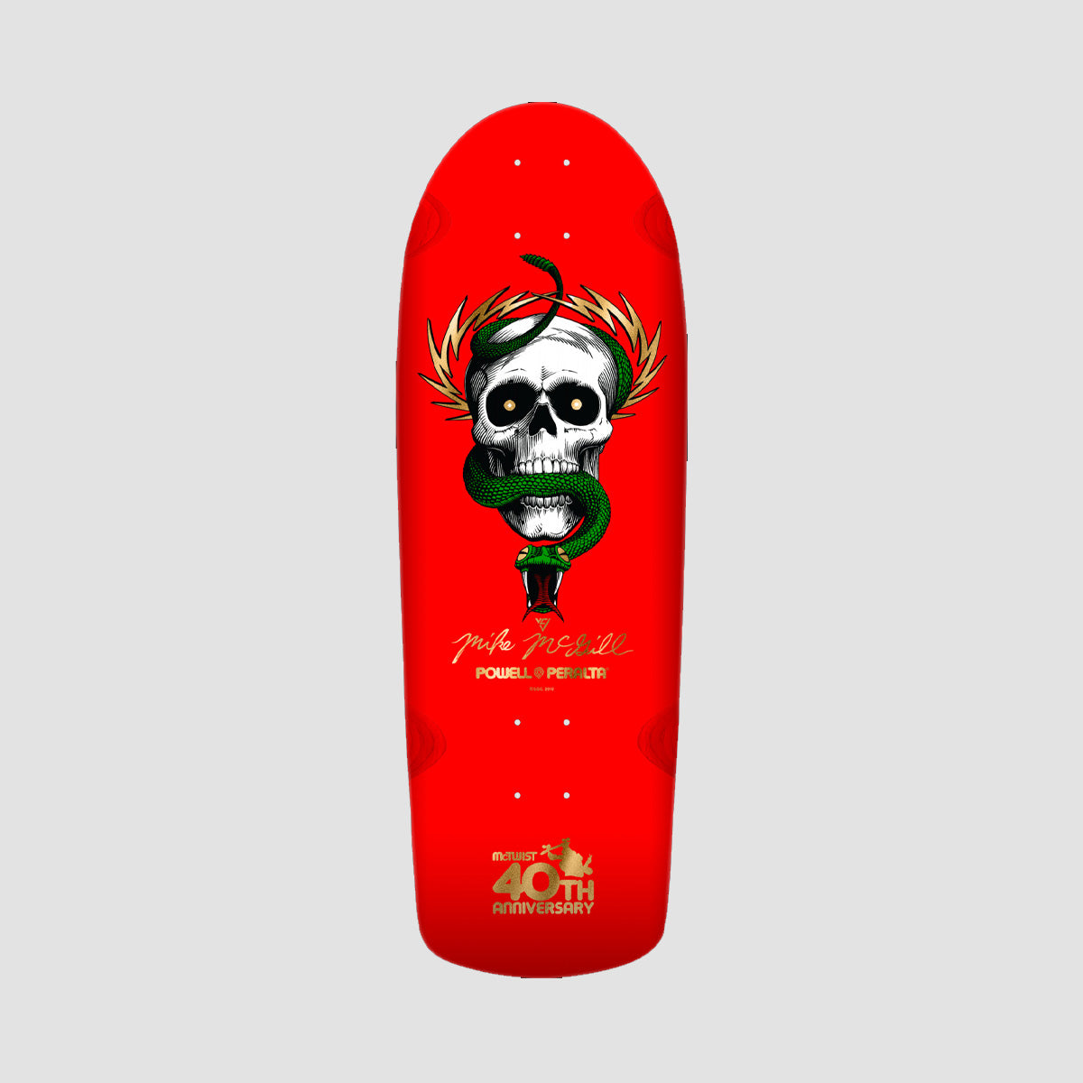 Powell Peralta O.G. McGill Skull & Snake 16 McTwist 40th 160 Skateboard Deck Red/Gold Foil - 10"
