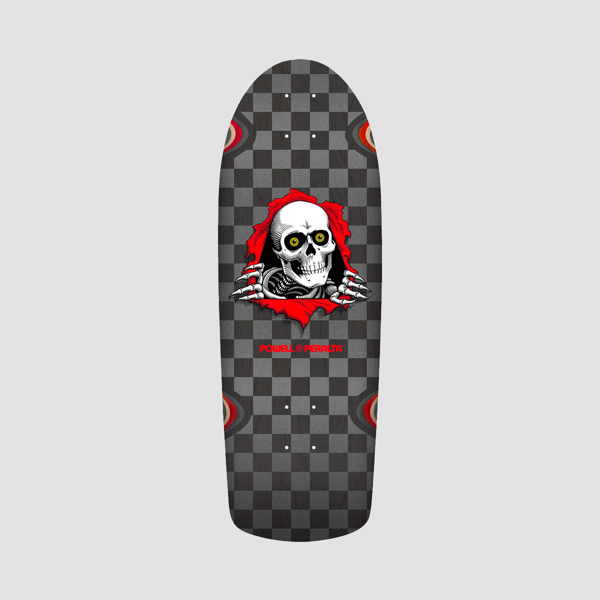Powell Peralta OG Ripper Checker 14 Reissue 265 Skateboard Deck Silver/Black Stain - 10"
