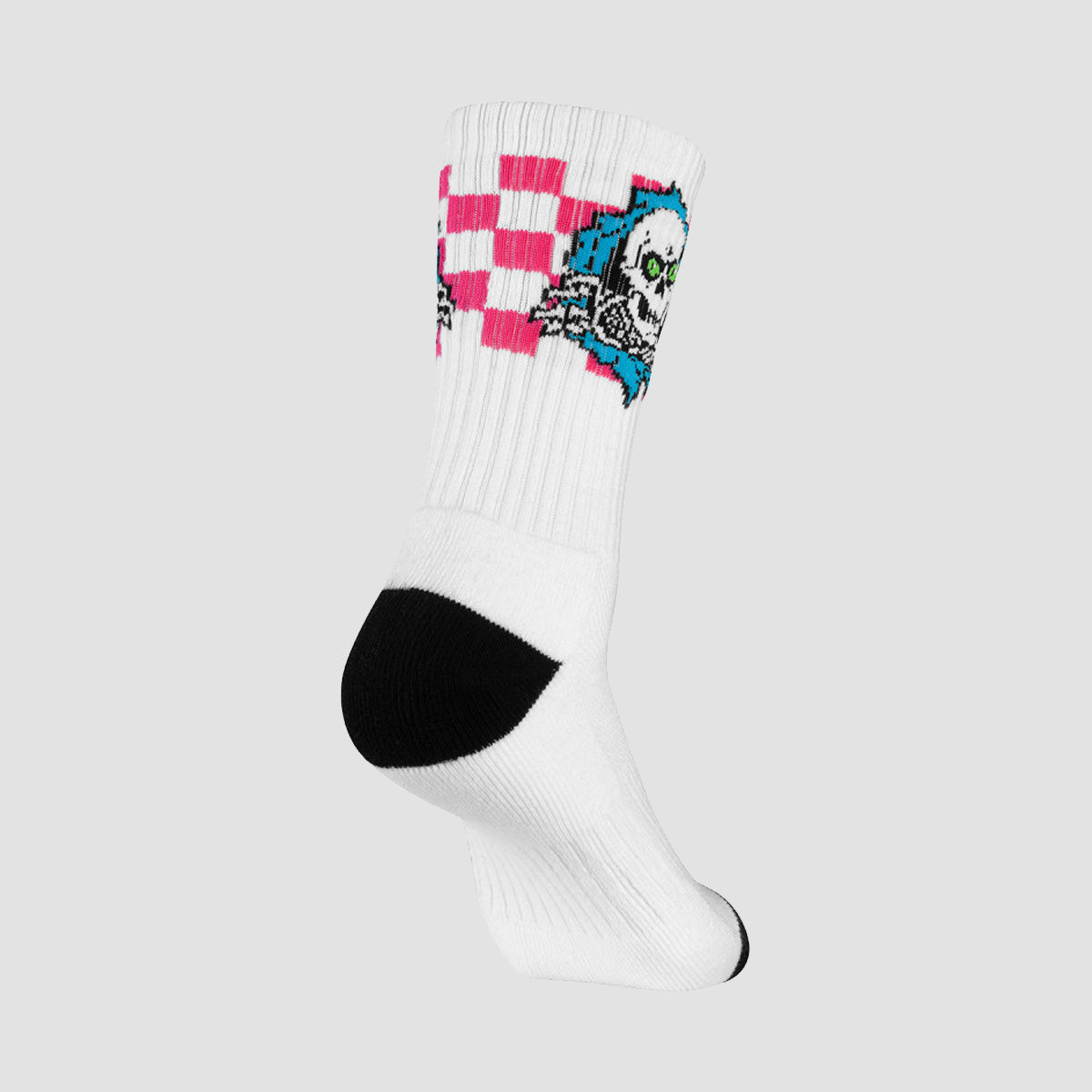 Powell Peralta Ripper Cotton Socks Checker Blue/Pink/White