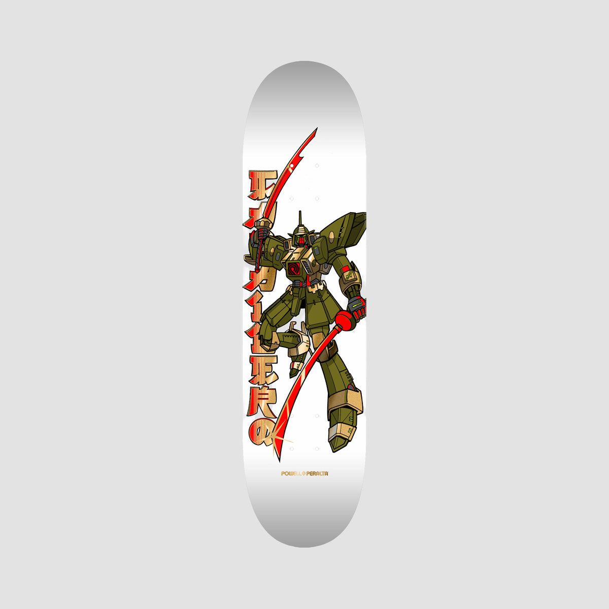 Powell Peralta Steve Caballero Gundam 243 Skateboard Deck White/Gold Foil - 8.25"