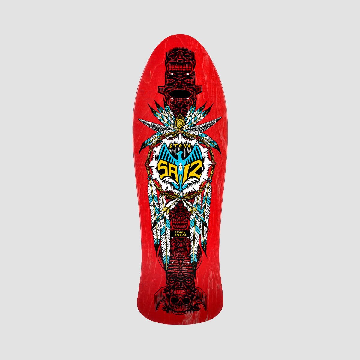 Powell Peralta Steve Saiz Totem 282 Reissue Skateboard Deck Red Veneer - 10"