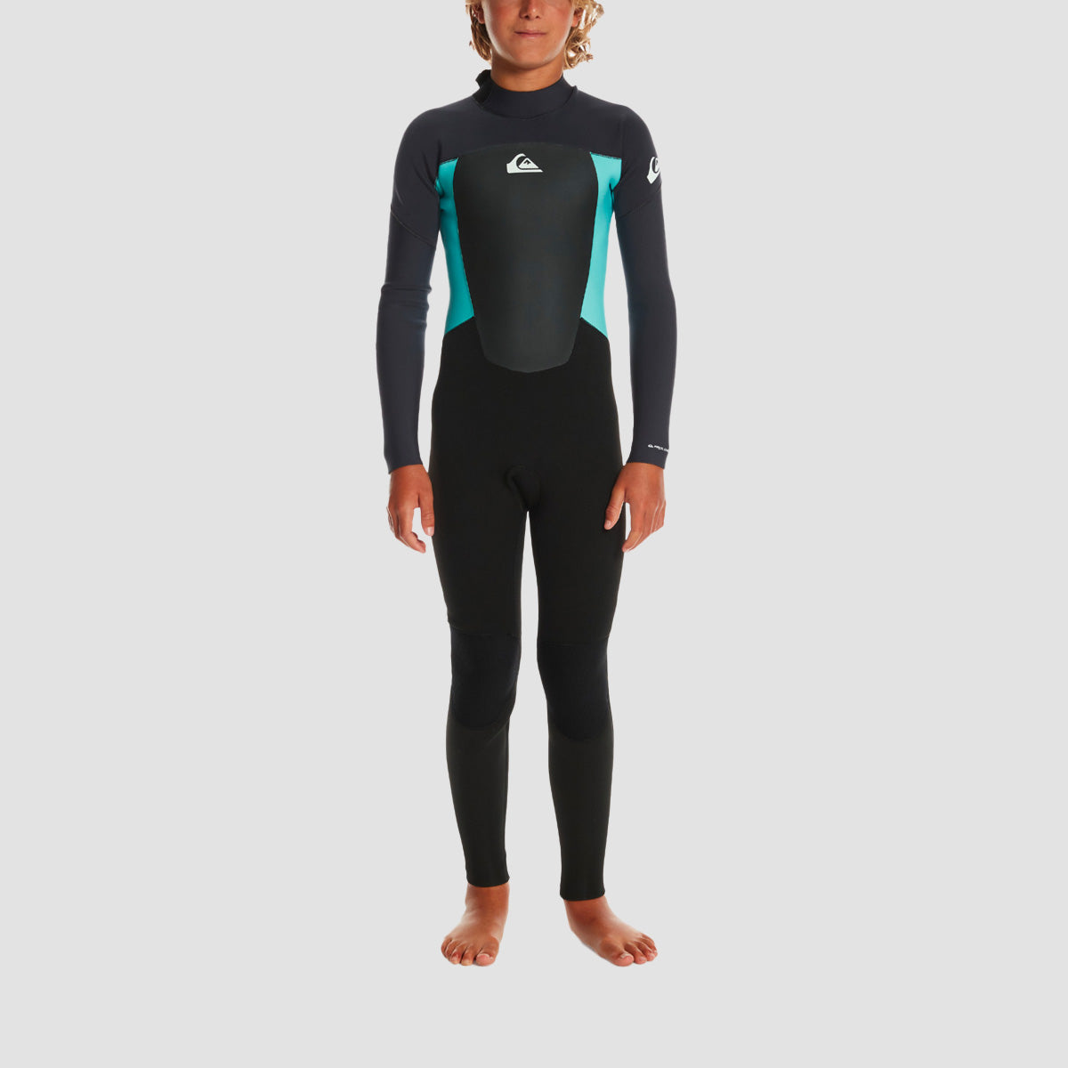 Quiksilver 4/3mm Prologue Back Zip Wetsuit Black/Jet Black/Angel Blue - Kids