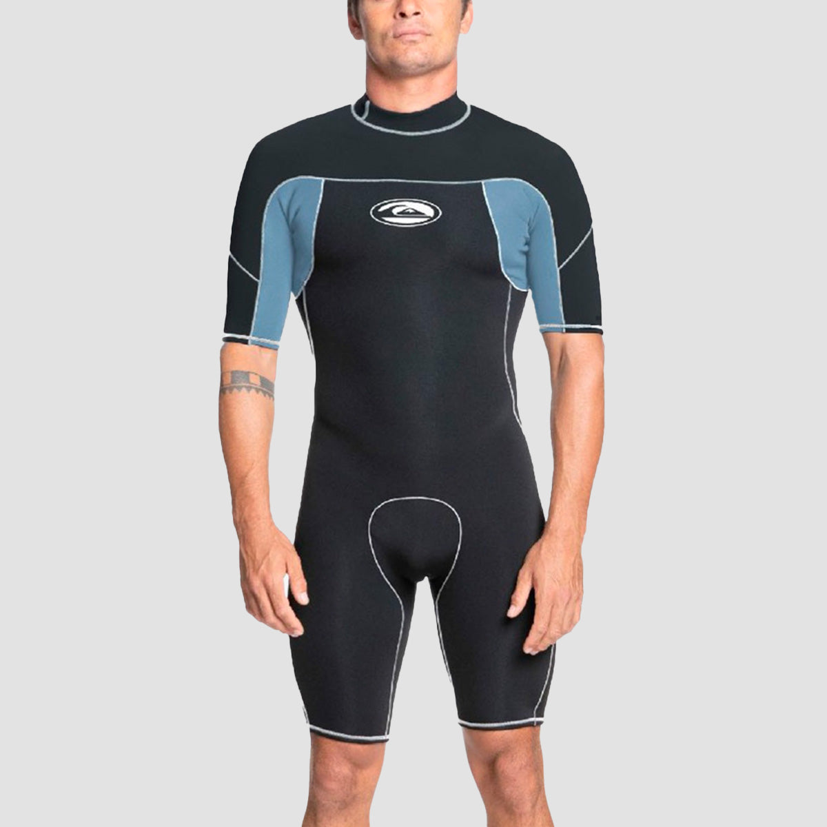 Quiksilver Capsule Saturn 2/2mm Back Zip Shorty Wetsuit Black/Provincial Blue