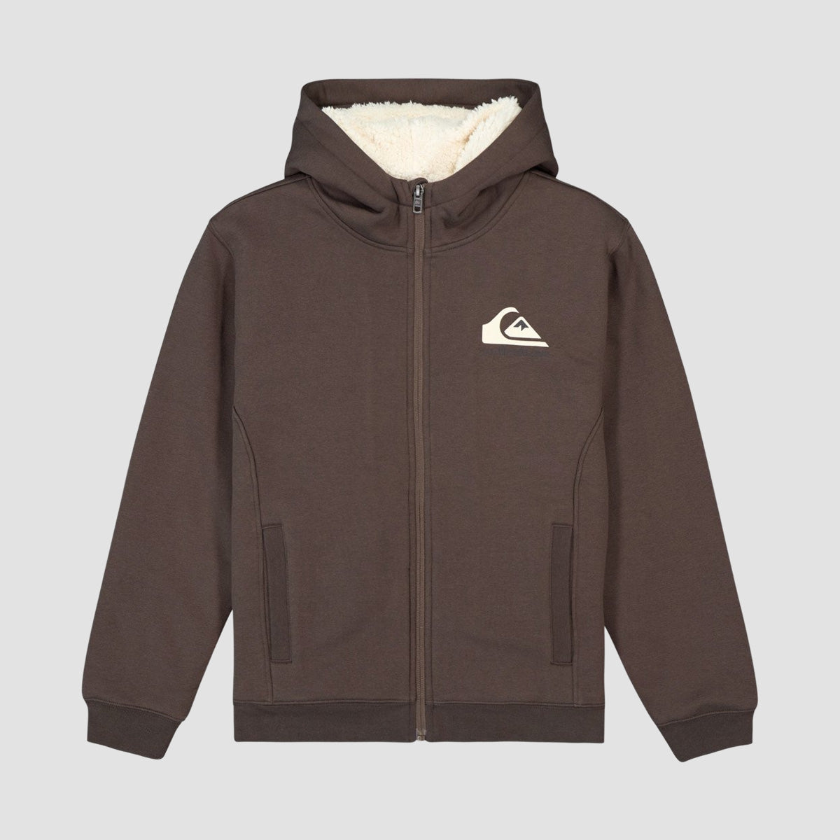 Quiksilver Fleece Sherpa Zip Hoodie Chocolate Brown - Kids