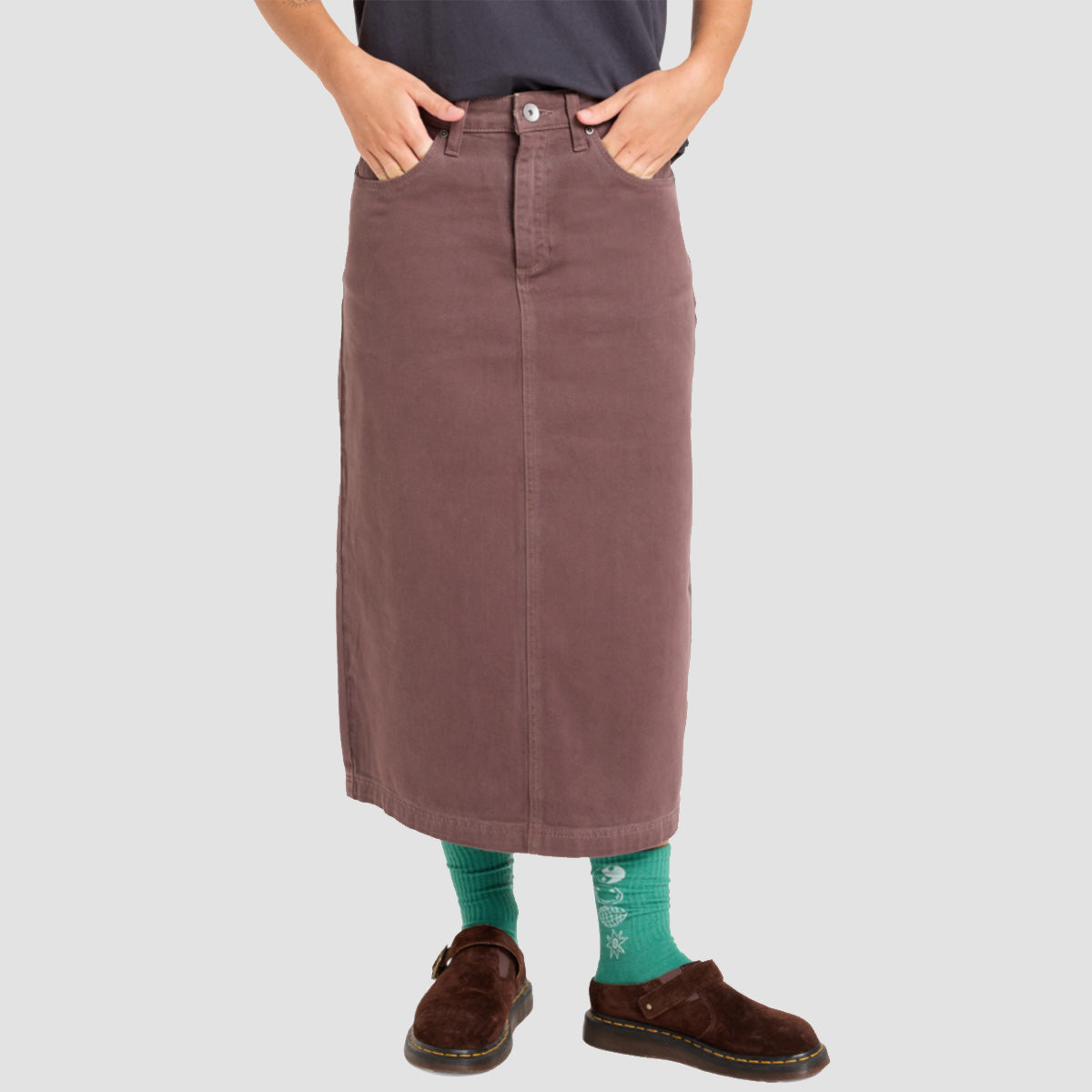 Quiksilver Mason Long Skirt Chocolate Brown - Womens