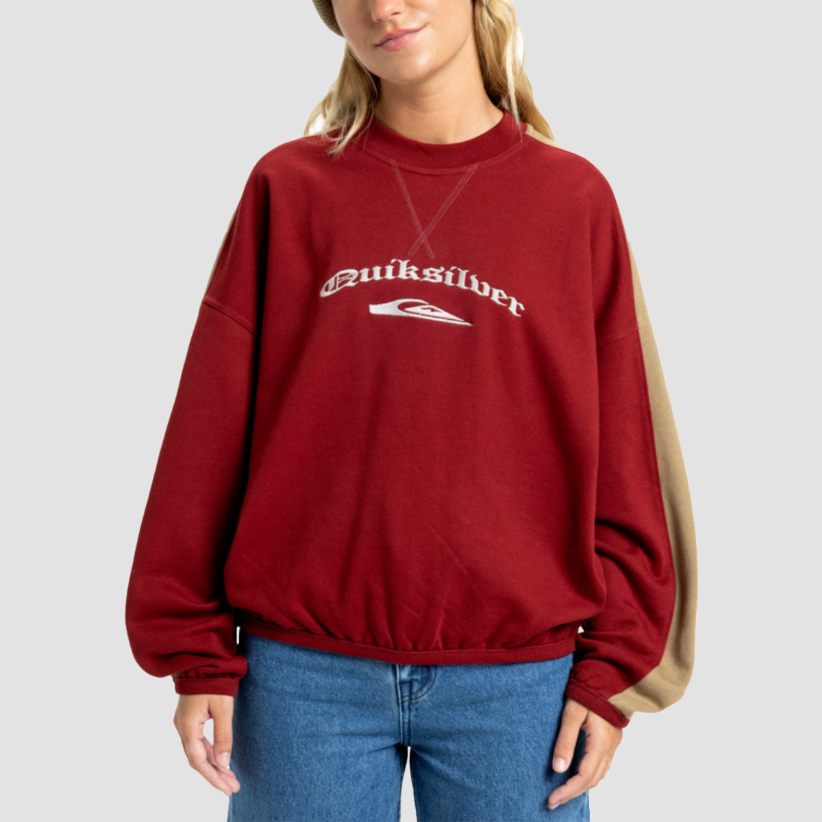 Quiksilver Mercury Block Crew Sweatshirt Biking Red - Womens