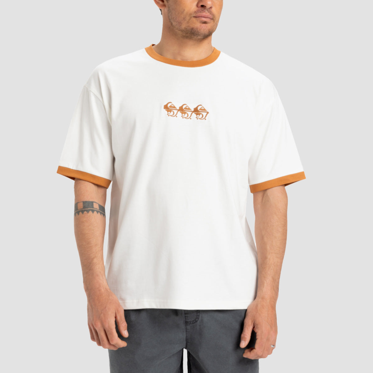 Quiksilver Ticket Beach Ringer T-Shirt Snow White