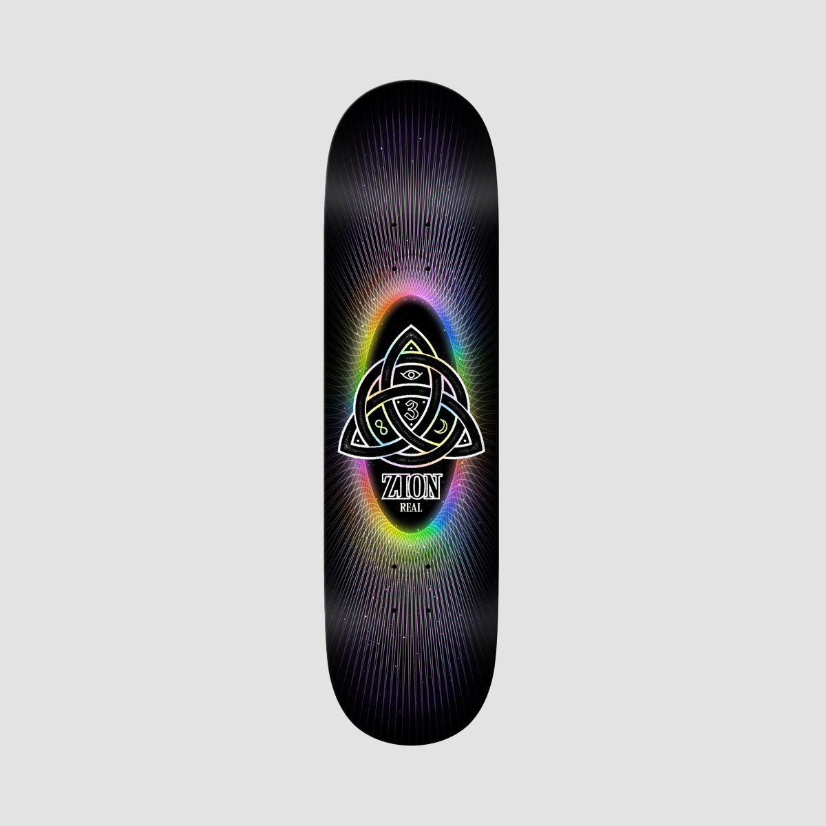 Real Zion Power Of Threes Easy Rider Skateboard Deck Black - 8.5"