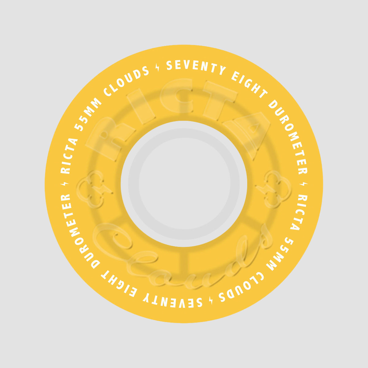 Ricta Clouds Transparent 78a Skateboard Wheels Citrus White 55mm