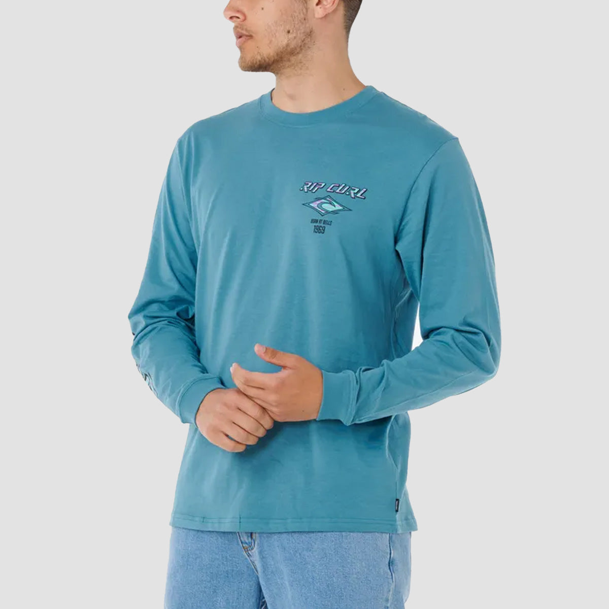 Rip Curl Fade Out Icon Longsleeve T-Shirt Storm Blue