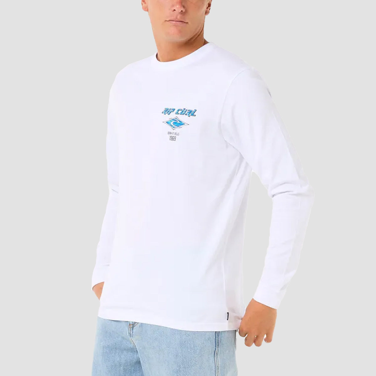 Rip Curl Fade Out Icon Longsleeve T-Shirt White