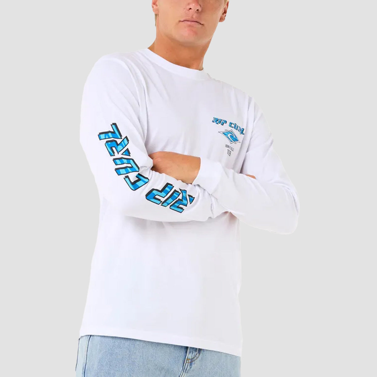 Rip Curl Fade Out Icon Longsleeve T-Shirt White