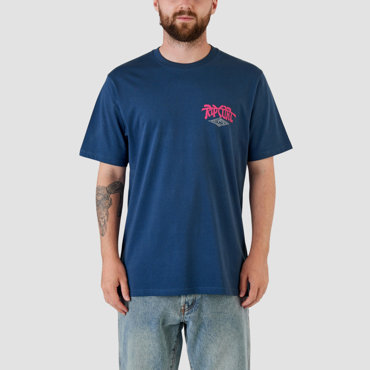 Rip Curl SHRED TIL TEE UNISEX - T-shirt con stampa - dark navy/blu scuro