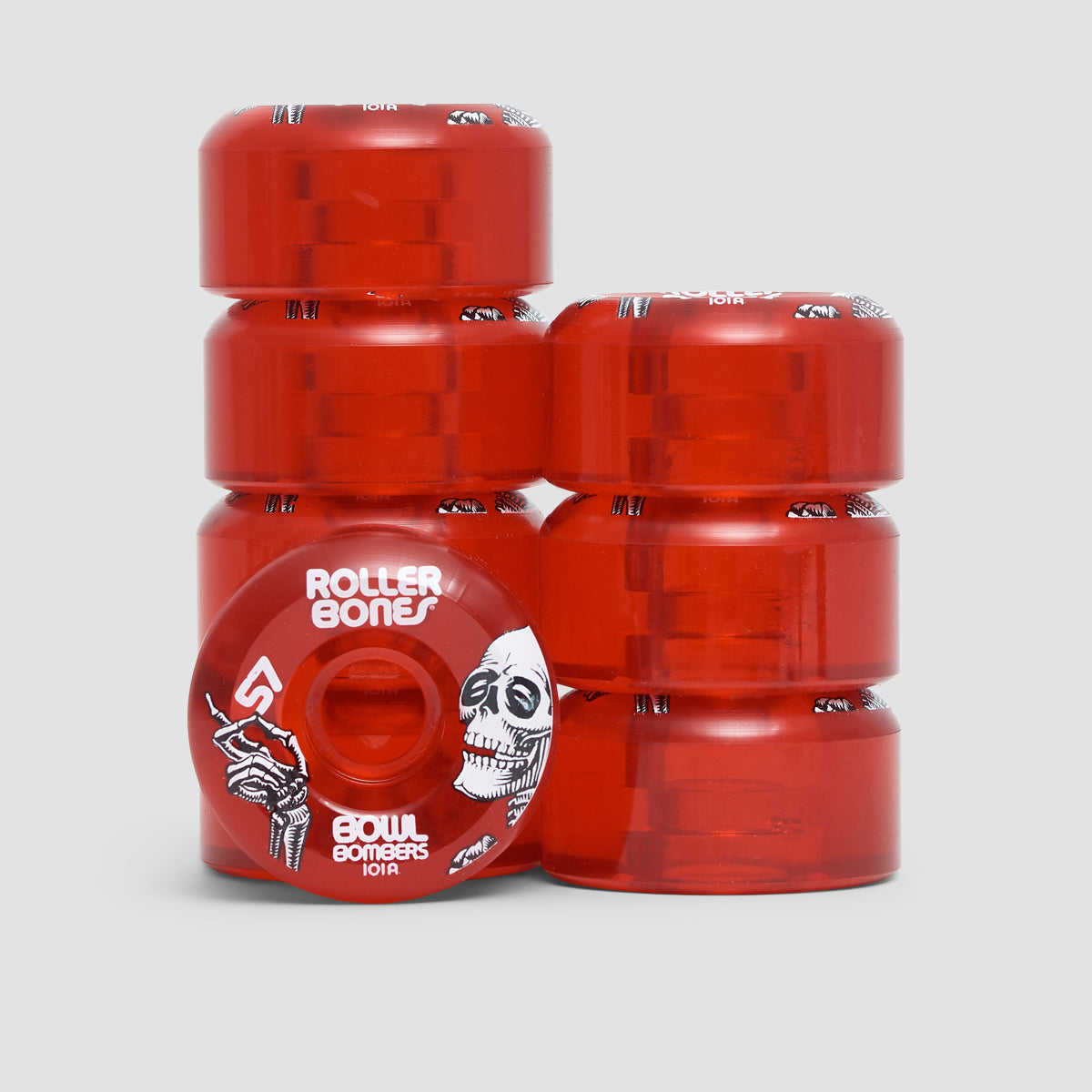 Rollerbones Bowl Bombers 101a Quad Wheels x8 Red 57mm