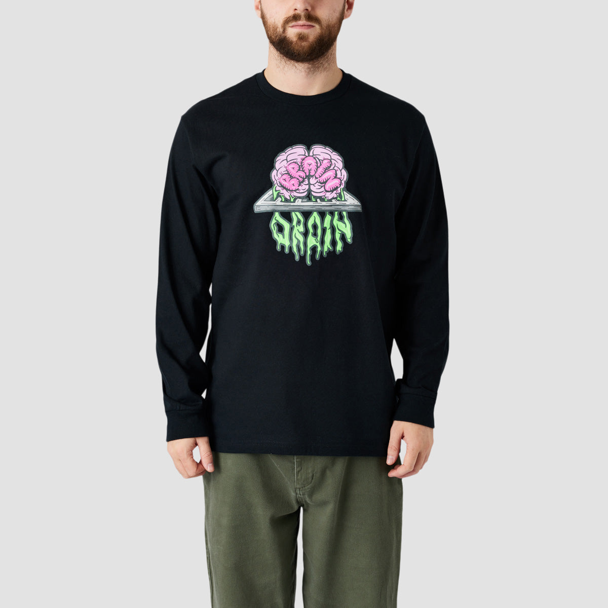 Brain Drain Longsleeve T-Shirt Black