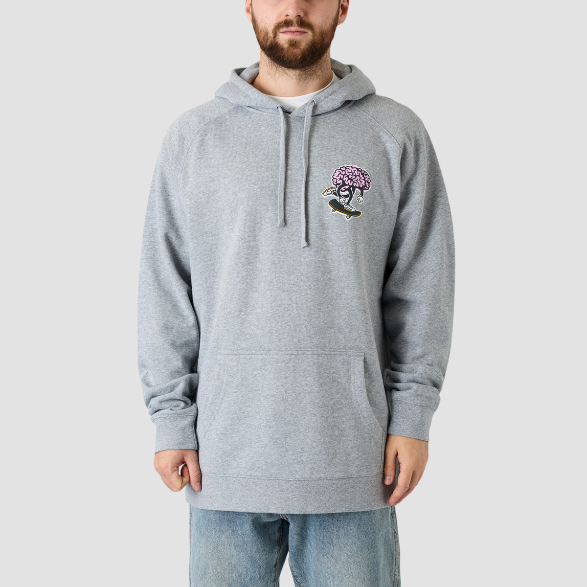 Brain Drain Brain Push Pullover Hoodie Grey