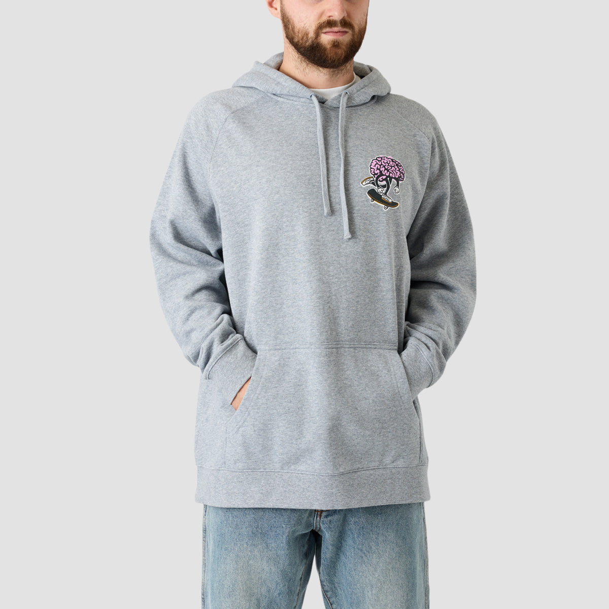 Brain Drain Brain Push Pullover Hoodie Grey