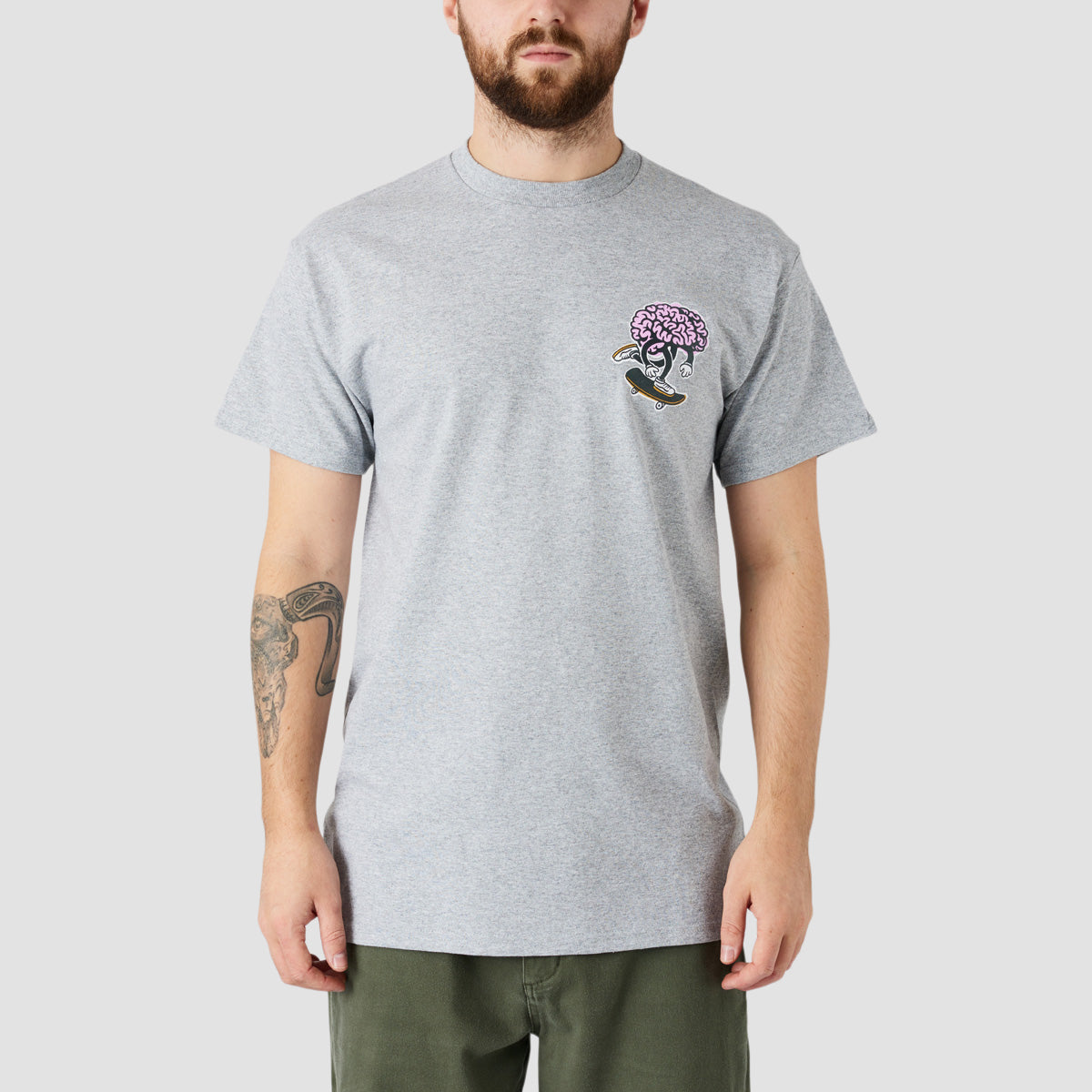 Brain Drain Brain Push T-Shirt Grey