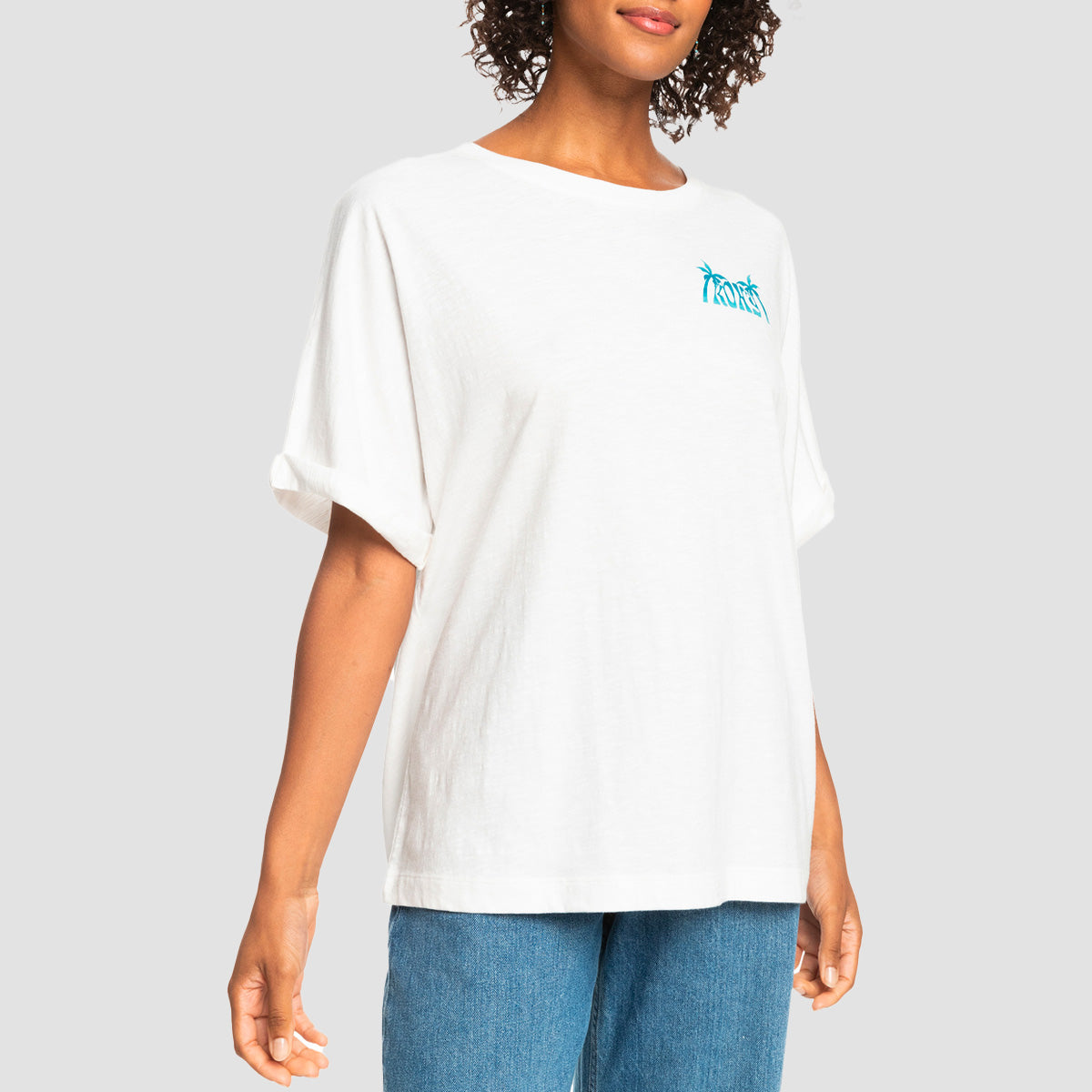 Roxy Backside Sun B T-Shirt Snow White - Womens