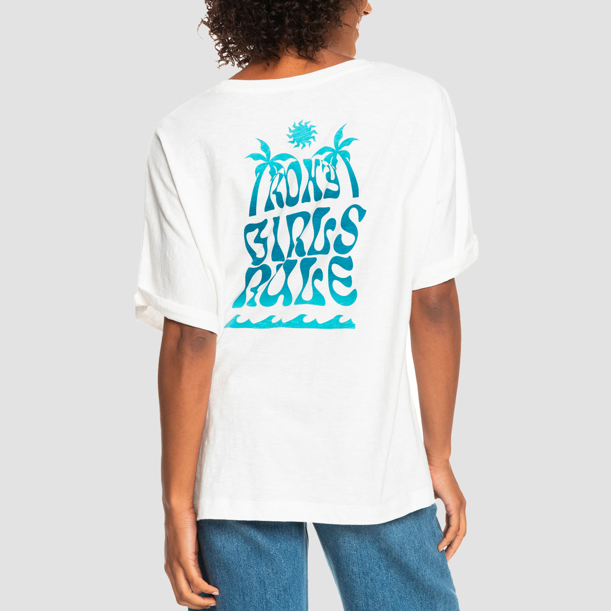 Roxy Backside Sun B T-Shirt Snow White - Womens